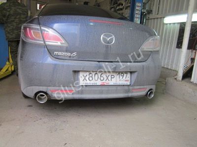 Установка насадки на глушитель  Mazda 6 GH